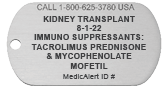 Dog Tag Medical ID Necklace Stainless Steel, Red Silver, pemblem image number 0
